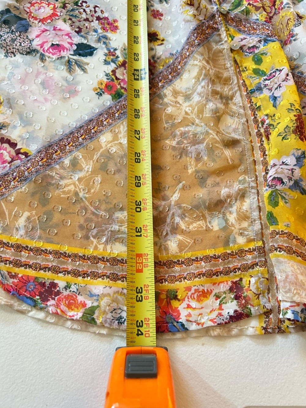 Fig & Flower Sz M Bohemian Floral Patchwork Tank Lace Crochet Overlay Top - Picture 4 of 15